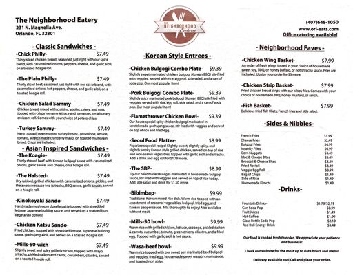 Menu photo 6 The Neighborhood Eatery Orlando, FL Menu photo 6 The Neighborhood Eatery Orlando, FL