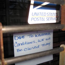 US Post Office - Maybe Rain and Sleet, but the 11354 Union Street Postal Workers stay home dry and warm near the fireplace if it Snows.