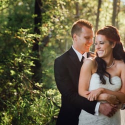 Moments in Digital Photography - Bride and groom in Edmonton's River Valley.