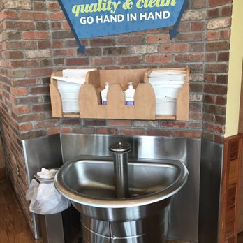 PDQ Jacksonville: Beach & Hodges - Hand wash station at PDQ. - Fast Food Near Me - Jacksonville, Florida PDQ Jacksonville: Beach & Hodges - Hand wash station at PDQ. - Fast Food Near Me - Jacksonville, Florida