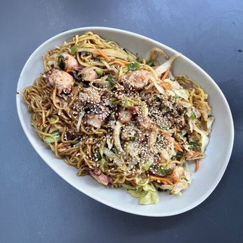 Gaijin - Octopus Yakisoba Plate - Japanese Near Me - Chicago, Illinois Gaijin - Octopus Yakisoba Plate - Japanese Near Me - Chicago, Illinois