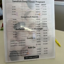 Wonderful Spa - Pricing list