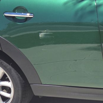 Dent and Scratch Pro - Temecula - Original door damage from a pole getting the car. - Body Shops Near Me - Temecula, California