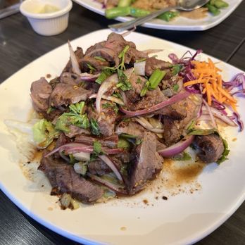 Thai Thyme - Spicy Beef Salad. Great meat/salad ratio. - Thai Near Me - Monrovia, California Thai Thyme - Spicy Beef Salad. Great meat/salad ratio. - Thai Near Me - Monrovia, California