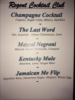 Menu photo 8 Regent Cocktail Club Miami Beach, FL Menu photo 8 Regent Cocktail Club Miami Beach, FL