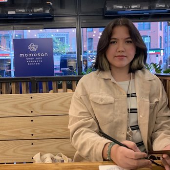 Momosan Ramen Boston - My model  at Momosan seating. - Bars Near Me - Boston, Massachusetts