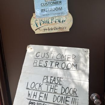 Crowley Lake General Store - Good idea to keep restroom key for not being lost - Gas Stations Near Me - Mammoth Lakes, California