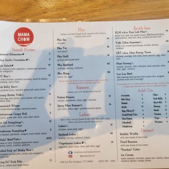 Mama Chow - Menu - Noodles Near Me - Southport, Connecticut