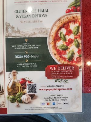 Menu photo 5 Hala's Pizzeria West Covina, CA