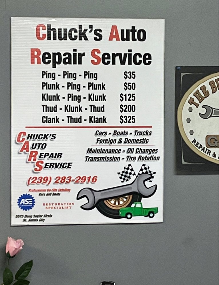 CHUCK’S AUTO REPAIR SERVICE Updated July 2024 5575 Doug Taylor Cir