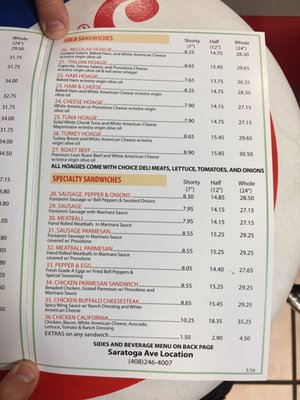 Menu photo 4 Amato's Cheesesteaks San Jose, CA