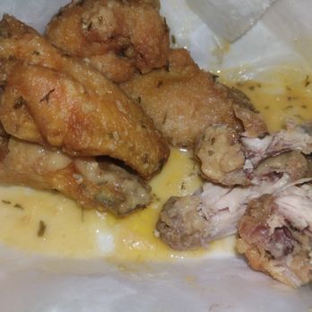 Cheeks Chicken and Waffles - Garlic Parm wings raw near the bone - Waffles Near Me - Wallingford, Connecticut