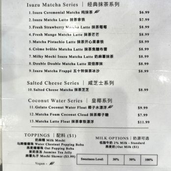 Matcha Mori - Menu 1 - Desserts Near Me - Mountain View, California