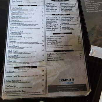Kabuto - Regular menu - Sushi Bars Near Me - Rockville, Maryland Kabuto - Regular menu - Sushi Bars Near Me - Rockville, Maryland