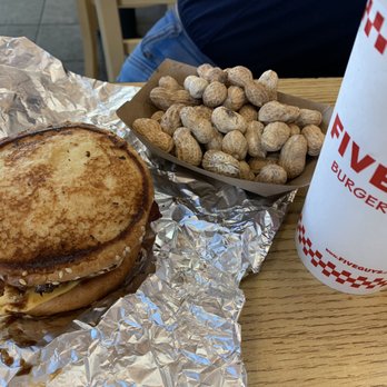 Five Guys - Grilled Cheese with extra patty, onions, bacon & A.1. Steak Sauce. - Burgers Near Me - West Sacramento, California Five Guys - Grilled Cheese with extra patty, onions, bacon & A.1. Steak Sauce. - Burgers Near Me - West Sacramento, California