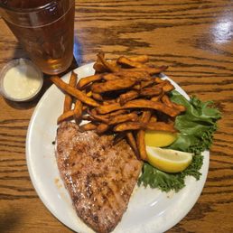"Fish of the Day"(Tuna), sweet potato fries, Kentucky bourbon. "Fish of the Day"(Tuna), sweet potato fries, Kentucky bourbon.