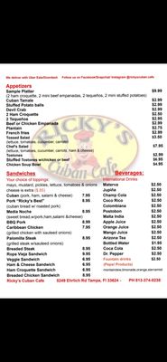 Menu photo 4 Ricky's Cuban Restaurant Greater Northdale, FL Menu photo 4 Ricky's Cuban Restaurant Greater Northdale, FL