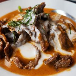 Thai Bistro - Panang Curry w/beef and red/green peppers. Steamed rice is extra. (3/30/24)