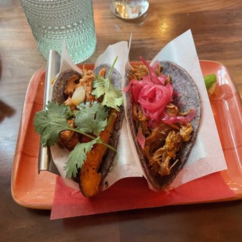 Oyamel - Pollo taco on the left, conchinita taco on the right - Mexican Near Me - Washington, DC, District of Columbia Oyamel - Pollo taco on the left, conchinita taco on the right - Mexican Near Me - Washington, DC, District of Columbia
