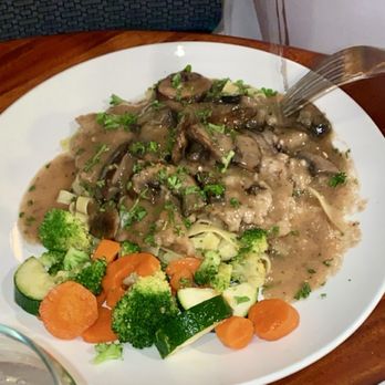 Arrivederci - Veal Marsala was thoroughly enjoyed with the fresh steamed veggies - Italian Near Me - Scottsdale, Arizona