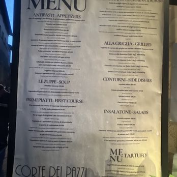 Corte dei Pazzi - Menu - Tuscan Near Me - Florence, FI