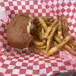 Fanwich Food Truck - Home Run Sandwich with a side of Fries