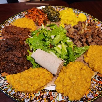 Ethiopia Restaurant - vegetarian combo, sega tibs, lamb stew and tibs wot - Ethiopian Near Me - Berkeley, California