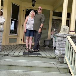 Exterior outside entrance of Bentley House Bed & Breakfast - The current owners John and Sharon. - Poultney, Vermont Exterior outside entrance of Bentley House Bed & Breakfast - The current owners John and Sharon. - Poultney, Vermont