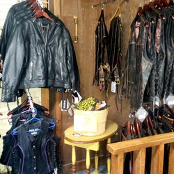 Silver Stope - Leather vests and jackets. They also have chaps.
