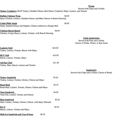 Menu photo 5 Johnson's Cabin Grill Hartford, NY