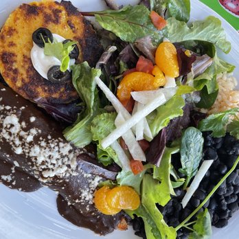 Taco Jane's - Chicken Mole Enchilada and Mateo Cake combo plate - Mexican Near Me - San Anselmo, California Taco Jane's - Chicken Mole Enchilada and Mateo Cake combo plate - Mexican Near Me - San Anselmo, California