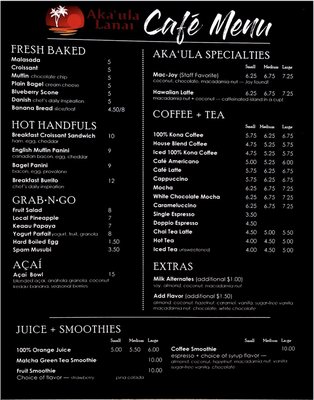 Menu photo 3 Aka'ula Lanai Waikoloa Beach, HI