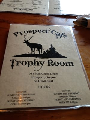Menu photo 8 Prospect Cafe Prospect, OR Menu photo 8 Prospect Cafe Prospect, OR