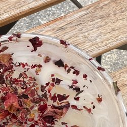 Black Elephant Coffee - Lavender Strawberry Rose CBD latte (iced w/ oatmilk)