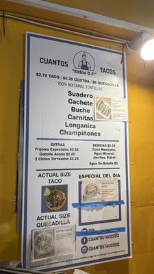 Menu photo 3 Cuantos Tacos Austin, TX