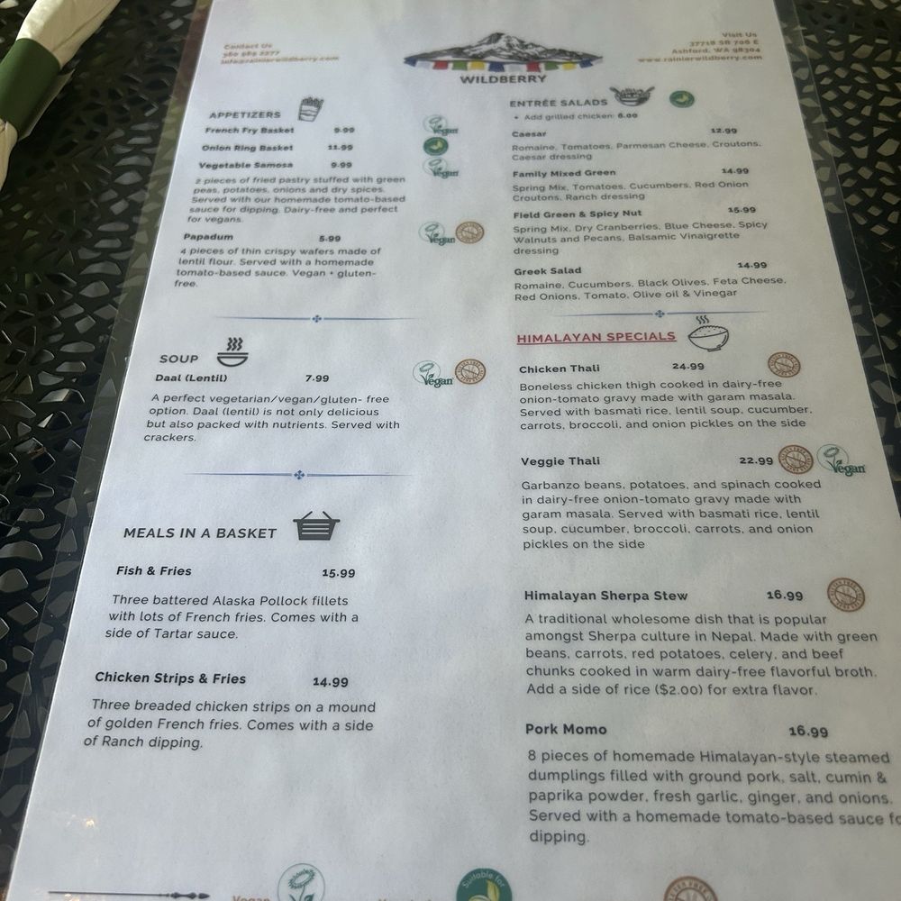 Wildberry Restaurant - Menu: 05/03/2026 (2/3) - American Near Me - Ashford, Washington Wildberry Restaurant - Menu: 05/03/2026 (2/3) - American Near Me - Ashford, Washington