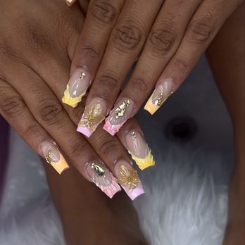 Nail Junkie - Tropical Acrylic Set - Waxing Near Me - Austin, Texas Nail Junkie - Tropical Acrylic Set - Waxing Near Me - Austin, Texas