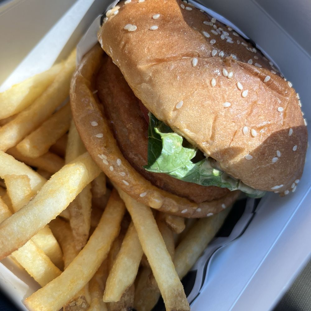 Fried chicken burger