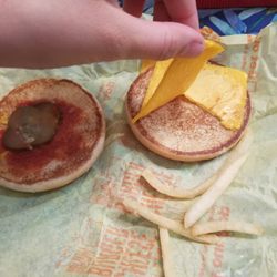 McDonald's - No patty hiding under the cheese either.