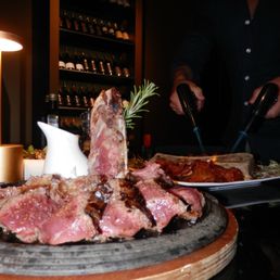 Steak & Osobuco (MUST order, he lights the bone marrow on the plate at the table)