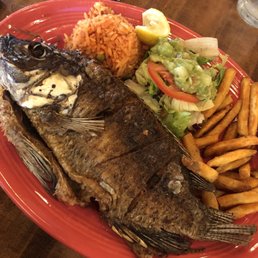 Mojarra. Rice. Fries. Mojarra. Rice. Fries.