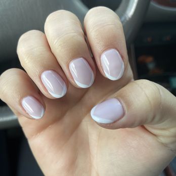 Alpha Nails - Pointed French manicure - Nail Salons Near Me - Millbrae, California
