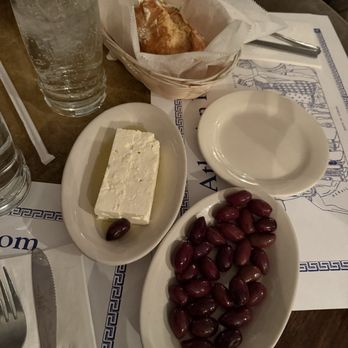 Athenian Room - Baguette, feta, and an order of the appetizer olives - Greek Near Me - Chicago, Illinois