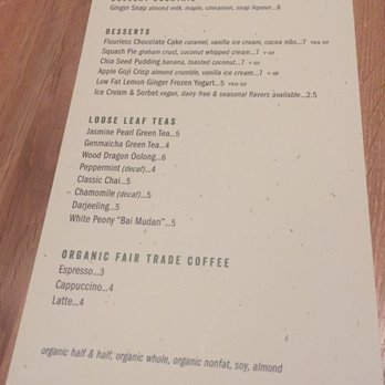 True Food Kitchen - Dessert menu - Vegetarian Near Me - Pasadena, California True Food Kitchen - Dessert menu - Vegetarian Near Me - Pasadena, California