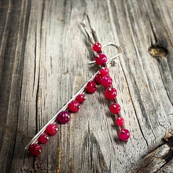 Jonkheer Jewelry Art Studio - Earrings with Ruby beads on Sterling Silver - Jewelry Near Me - Wilmington, North Carolina Jonkheer Jewelry Art Studio - Earrings with Ruby beads on Sterling Silver - Jewelry Near Me - Wilmington, North Carolina