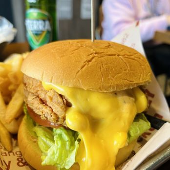 Pelicana Chicken - Monster Cheese Chicken Sandwich *HALAL - Chicken Shop Near Me - New York, New York Pelicana Chicken - Monster Cheese Chicken Sandwich *HALAL - Chicken Shop Near Me - New York, New York