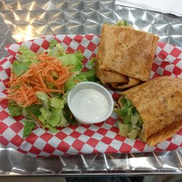This is the flavorless hot wing wrap. When a side salad and fat-free Ranch. This is the flavorless hot wing wrap. When a side salad and fat-free Ranch.