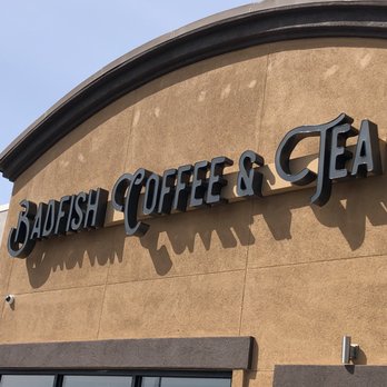Badfish Coffee & Tea - Signage of the storefront on a sunny Sunday morning - Coffee & Tea Near Me - Orangevale, California