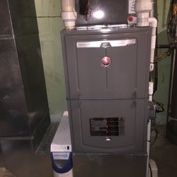 J R Hahn Heating & Cooling Services - RHEEM R96V 2- Stage 96% Gas fired, variable speed furnace.