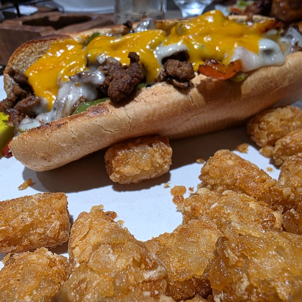 Red Falcon - Steak sandwich and tots - Smokehouse Near Me - Coachella, California Red Falcon - Steak sandwich and tots - Smokehouse Near Me - Coachella, California